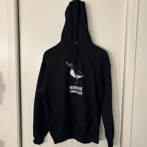 Black Hoodie with “Beware the Cobra Chicken” Print
